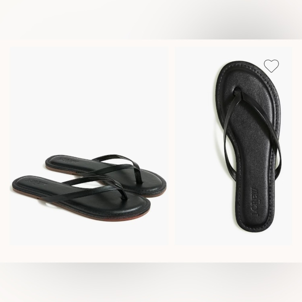 J. Crew Black Vegan Leather Flip Flops
